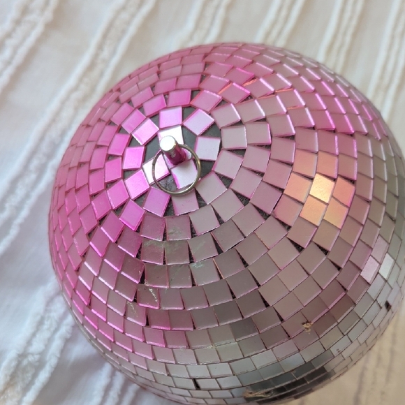 Pink and Silver Disco Ball Party Decoration - Picture 3 of 3